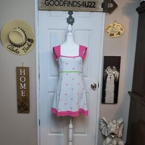 Jerdog Tenniscore Dress All Over Print Pink White Medium